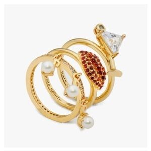 $128 Kate Spade Hit The Town Charm Stacking Rings